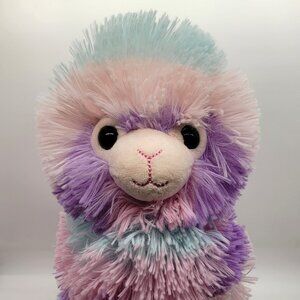 Pastel Pinata-Style Llama Plush | Pink Purple Teal Fringe | Small/Medium Stuffed
